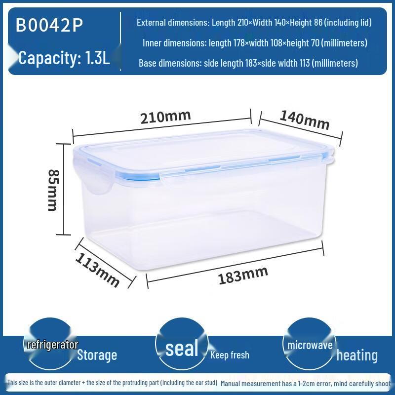 HANDUNYOU Microwavable PP Food Storage Containers (6-Pack, 1.3L)
