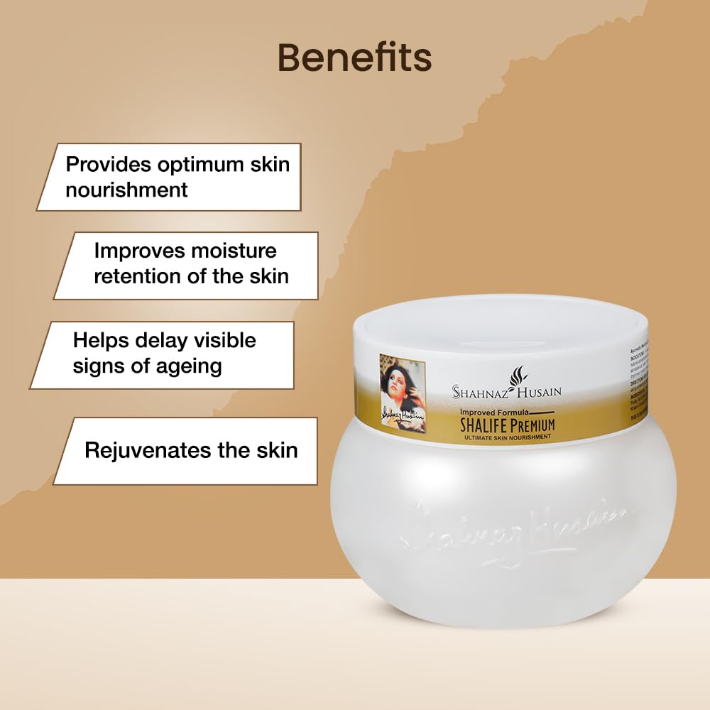 Shahnaz Husain Shalife Premium Skin Nourishing Cream Face Moisturizer for Soft Smooth Radiant Skin 175 G Jar Pack of 1