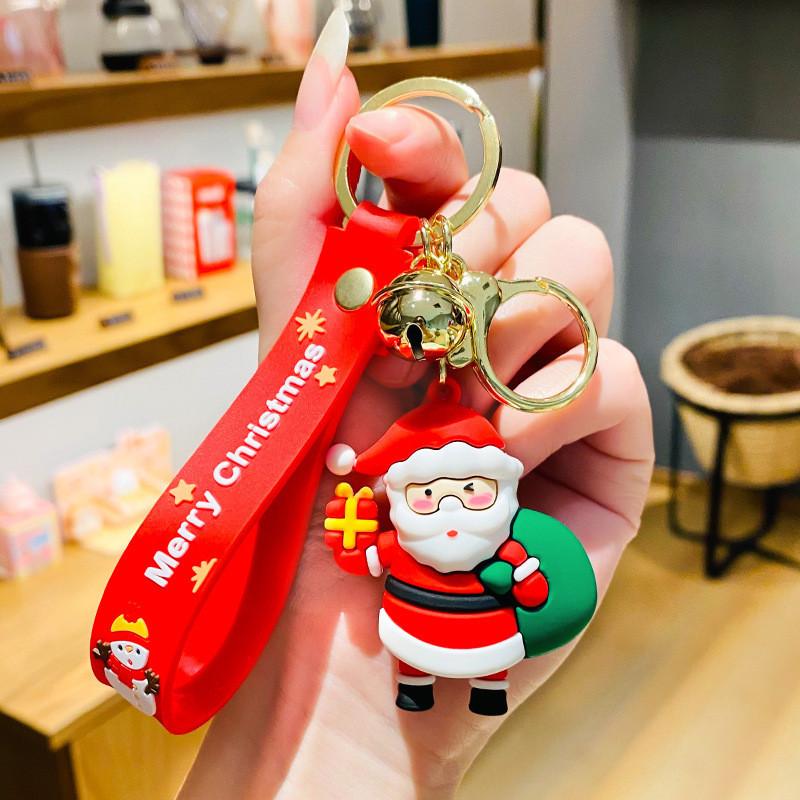 

Playful Keychain Santa Durable Pvc Christmas Charm Ideal Holiday Gift Santa Gift
