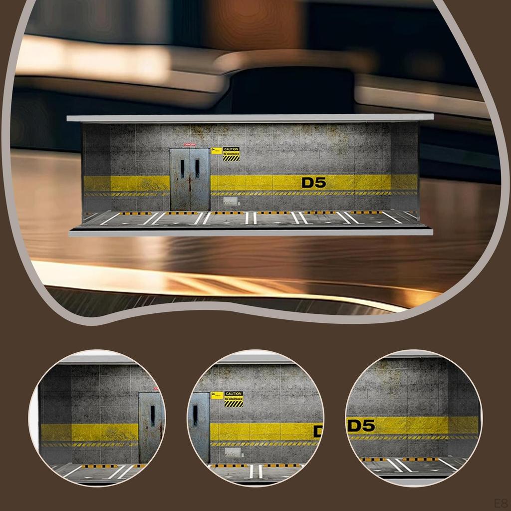 1/64 Model Car Display Case Diorama Decorative Scenario Toy Storage Box Showcase Organizer for