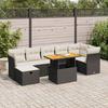 VidaXL Garden Lounge Set with Cushions 8 Pcs Black Wicker Acacia, Outdoor Sofa Set, Garden Furniture 3327980
