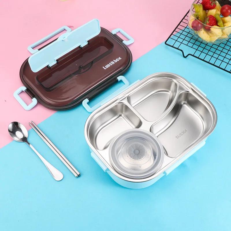 Leak-Proof Bento Box Dinnerware Set, 1300ml Food Container for Adult and Student, Stainless Steel 304, With Soup Bowl