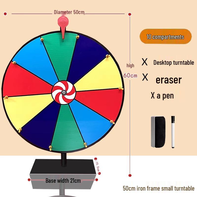 Entertainment Game Turntable: Wipeable Iron Lucky Lottery Spinner