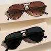 2/3pcs Vintage Aviator Frame Fashion Sunglasses Combination Women Men Trendy Sun Glasses Travel Double Bridge Shades Eyewear UV
