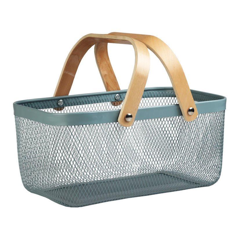 

A25F-Wire Container For Fruits For Home Organization Sundries Storage Basket Thick And Storage For Makeup Tools And Items 1Pc