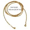 Hip-hop Long Square Bead Necklace Geometric Elegant Minimalist Necklace Vintage Alloy Sweater Chain Women