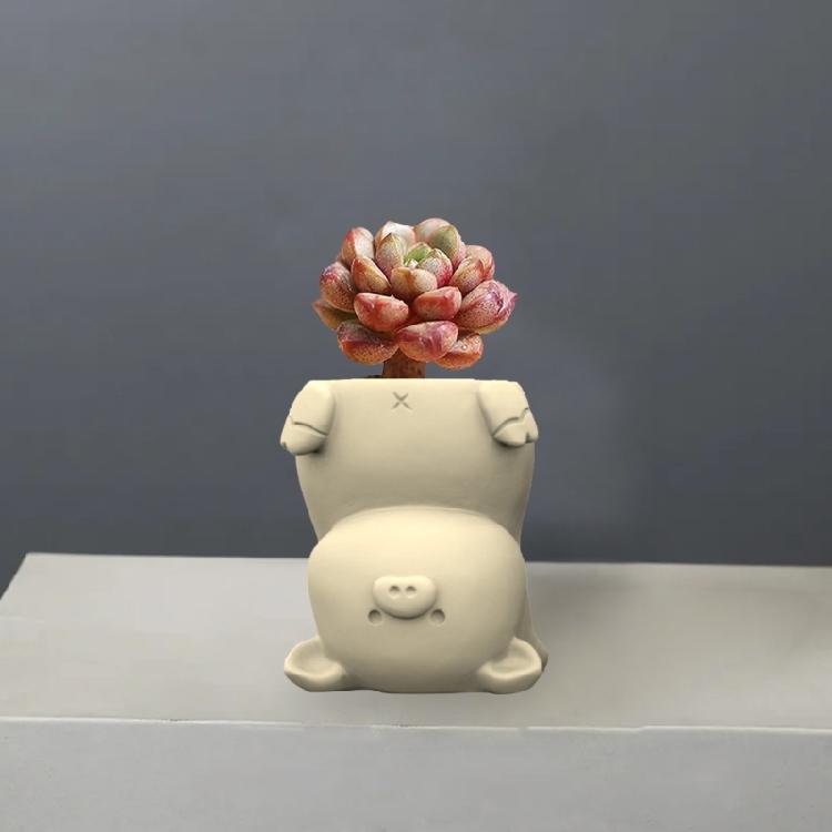 Succulent Plant Pots Silicone Mold Cat Panda Resin Mold DIY Animal Resin Mold