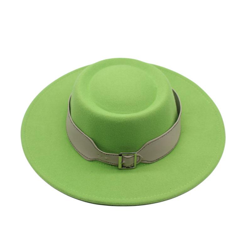 European, American Autumn and Winter Woolen Top Hat Cm Retro British Temperament Big Eaves Jazz Hat Women Felt Hat Korean Street Shot