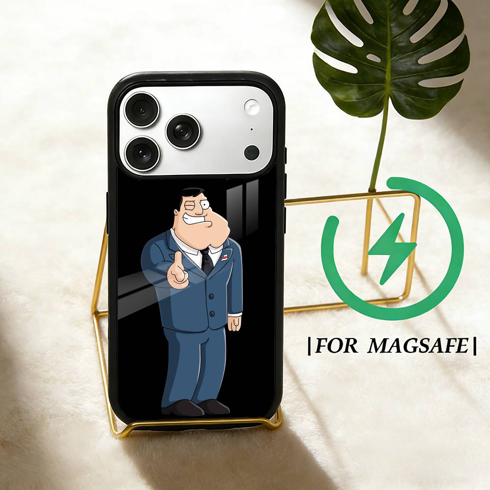 Cartoon A-American Dad  Phone Case For iPhone 17,16,15,14,13,12,Plus,Pro,Max For Magsafe Magnetic Wireless Charge