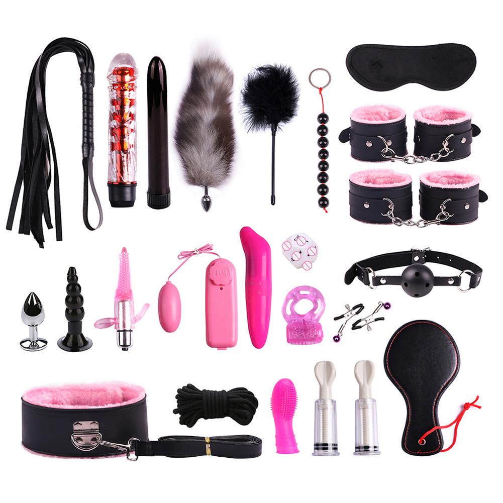 SM Kit 23PCS PU Leather Plush Set Sexy Toy Suit Special Bundled Binding Set.