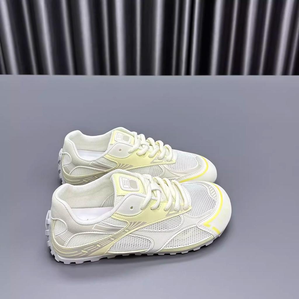 Summer new soft leather mesh breathable and lightweight women's versatile casual sports shoes