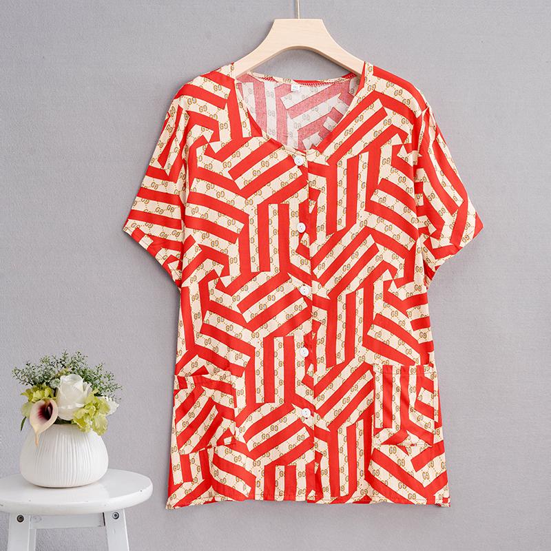 Summer Top Women Cardigan Thin Short Sleeve Plus Size Women's Blouse Summer Loose Vintage Clothes