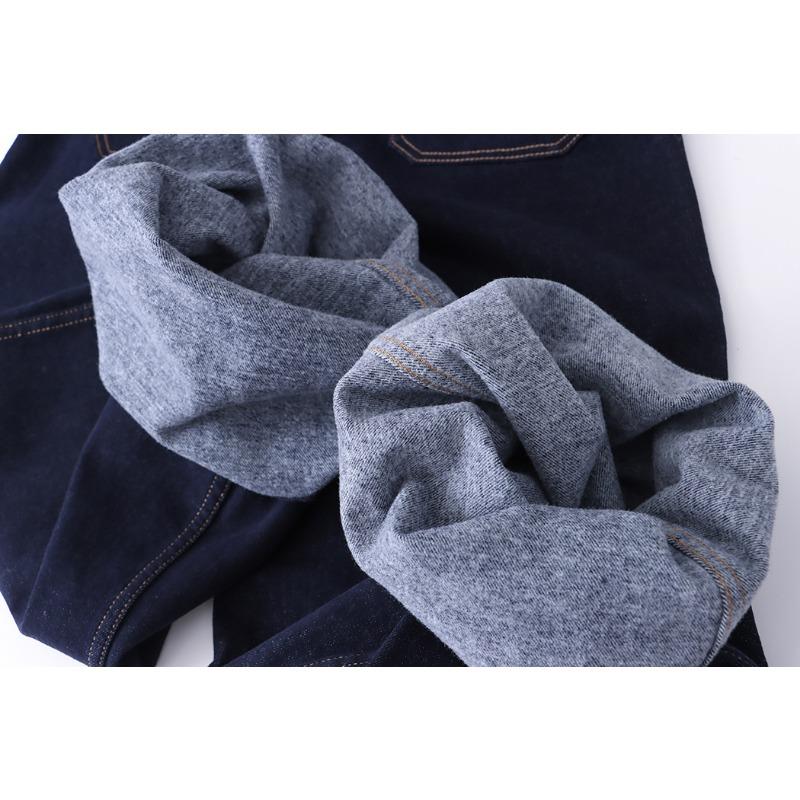 Regular Fit Vintage Bright Line Double Pocket Design Spliced Straight Leg Wide Jeans