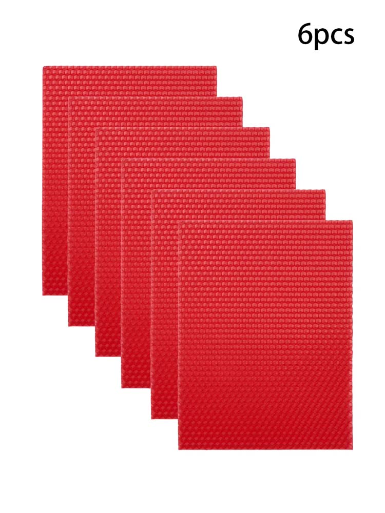 Набор из 6 листов цветного пчелиного воска для свечей-роллов, сделай сам, ручная работа, бездымное изготовление свечей, сотовый восковой лист, материал для занятий с детьми красный