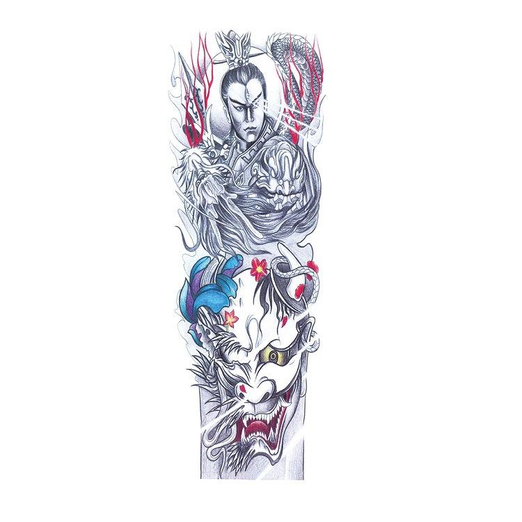 Tattoo Sticker, Flower Arm Skull Totem, Eye Of Eternal Wisdom, Wind Set Tqb Simulation Tattoo Sticker