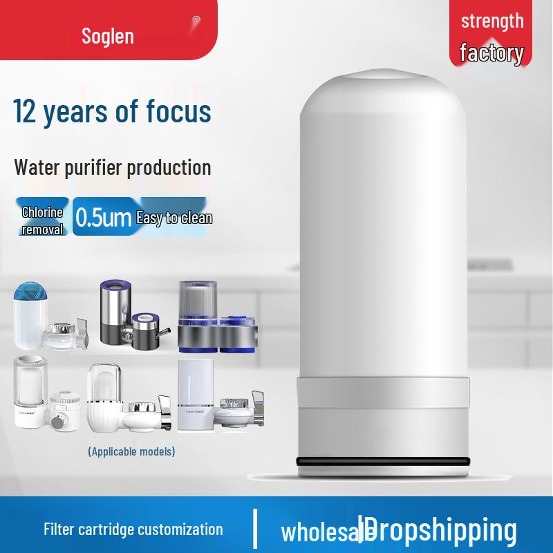 Universal Water Filter Cartridge with Diatomaceous Ceramic and Coconut Shell Activated Carbon.