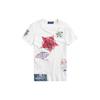 Polo Star Letter Print Appliqué Design Embroidered Floral Crew Neck Short Sleeve T-Shirt Women Tops White WMPOKNINCU20406