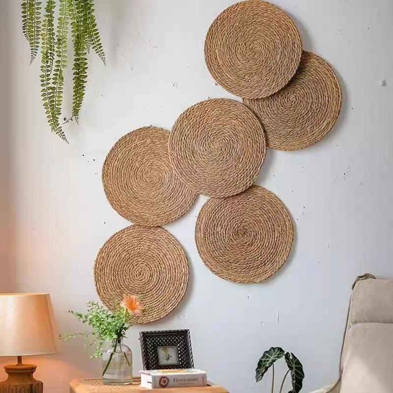 3/4/7pcs Bohemian Style Wall Basket Set Hanging Wall Basket Decoration Bohemian Style Wall Decoration Environmental Round Art