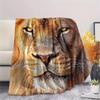 1Pc Lion Tiger Head Print Flannel Blanket, High Quality Comfortable for All Seasons, Home Decor, Warmth and Comfort, Perfect for Christmas Gifts