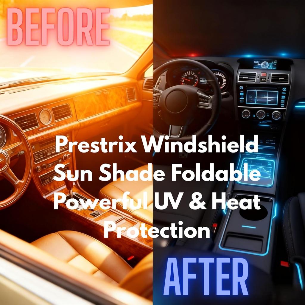 Mystical Cat Windshield Sun Shade Foldable, Reflective UV and Heat | Sun Protection with Storage Bag, Car Interior Accessories, Universal Fit for