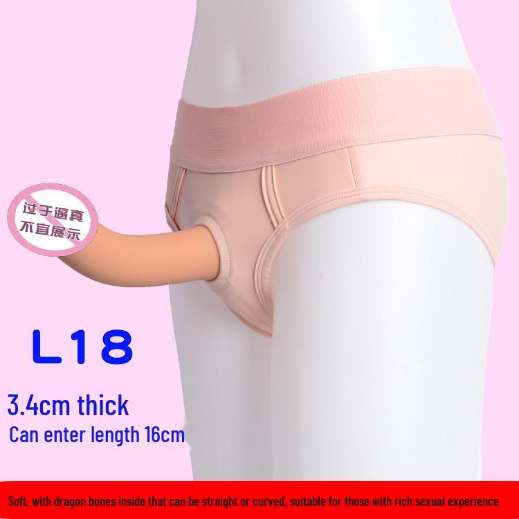 Women's Wearable Soft Prosthetic Dildo Underwear for LGBT Love