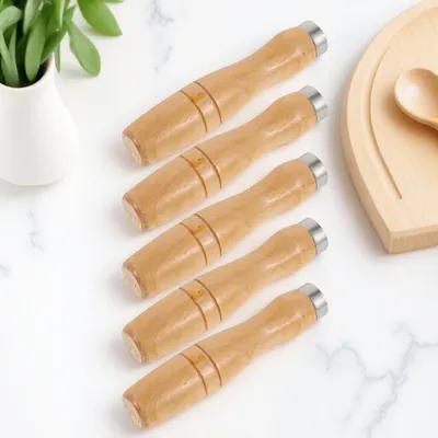 5 Stück Holzgriff für Feilen-Schneidwerkzeug Ergonomische Form 113 cm Länge Hohe Schlagfestigkeit Sichere Metallhülse Passend für Raspel