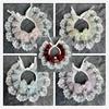 Cat Dog Bibs Collar Floral Embroidery Lace Neck Scarf For Pet Bowknot Accessories Necklace Strap Bandanas
