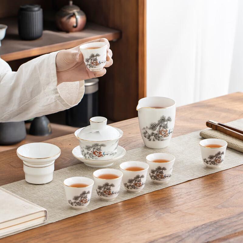 

Misty Jade Gold-Painted Ceramic Tea Set