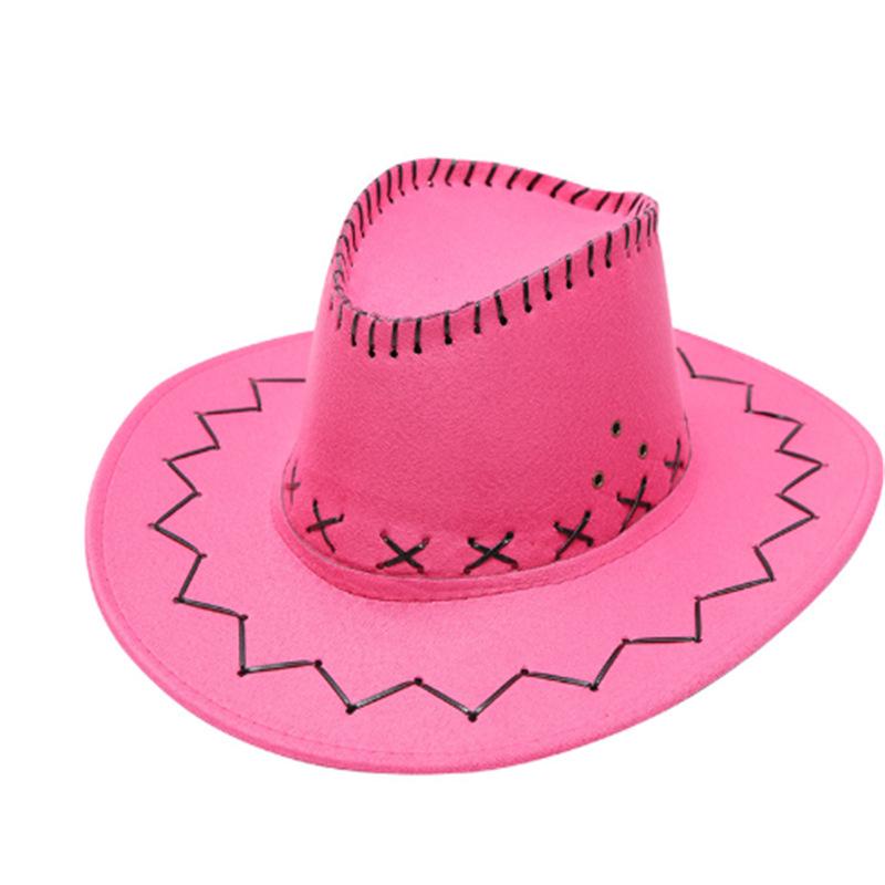 Faux Leather Suede Western cowboy Hat for Men Women Fedora Outdoor Wide Brim For Beach Travel Vacation Party Cosplay Cap Gifts