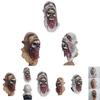 Scary Bloody Zombie Mask Melting Face Latex Costume Perfect For Halloween And Haunted Houses