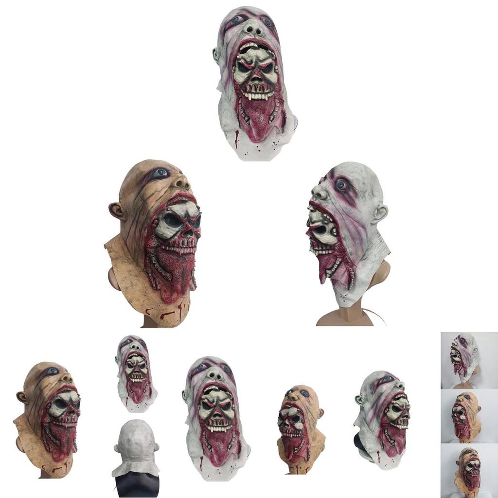 Scary Bloody Zombie Mask Melting Face Latex Costume Perfect For Halloween And Haunted Houses