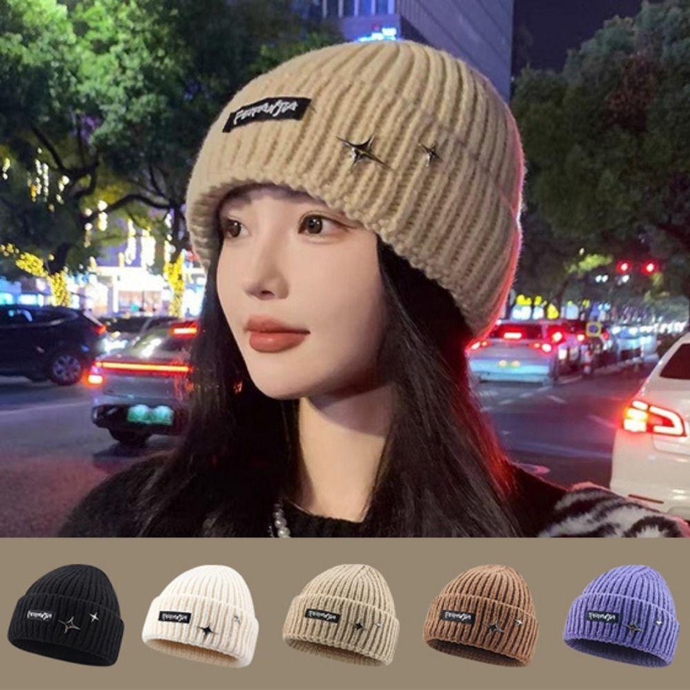 Solid Color Winter Autumn Hats Keep Warm Female Beanie Caps Warmer Bonnet  For Women/Men/Students
