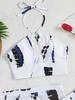 2022 Sexy Printed Three-Piece Bikini Swimwear for Women