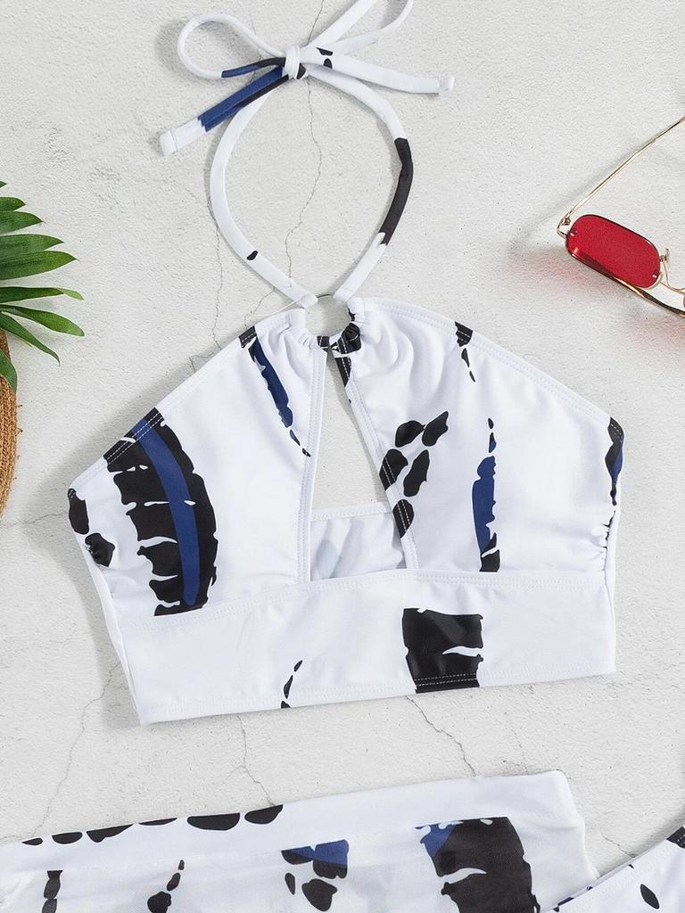 2022 Sexy Printed Three-Piece Bikini Swimwear for Women