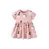 Girls Summer Round Neck Short Sleeve Dress Cute Princess for Toddlers and Kids