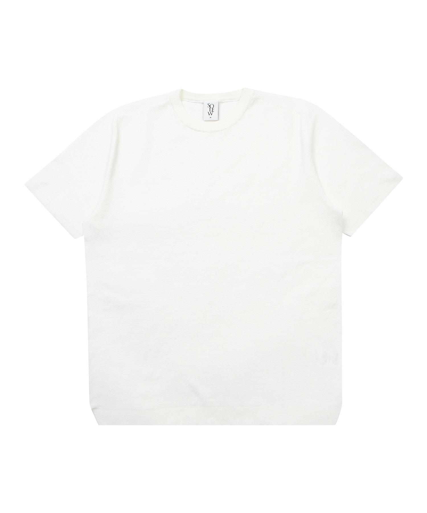 Soru Round Short Sleeve Sweater_Off-White S
