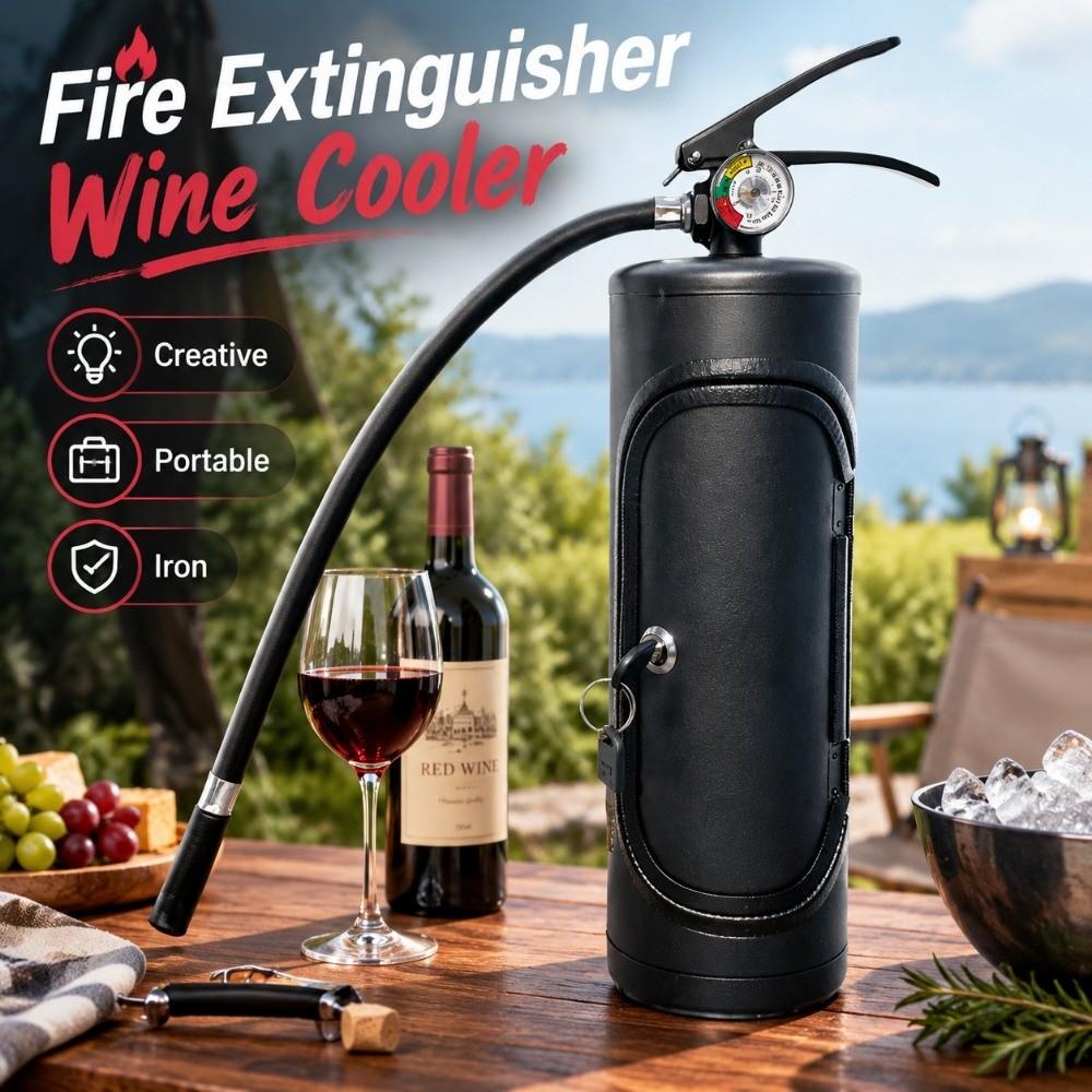 Fire Extinguisher Shape Fire Extinguisher Wine Cooler Creative Wine Bottle Rack  Outdoor Picnic