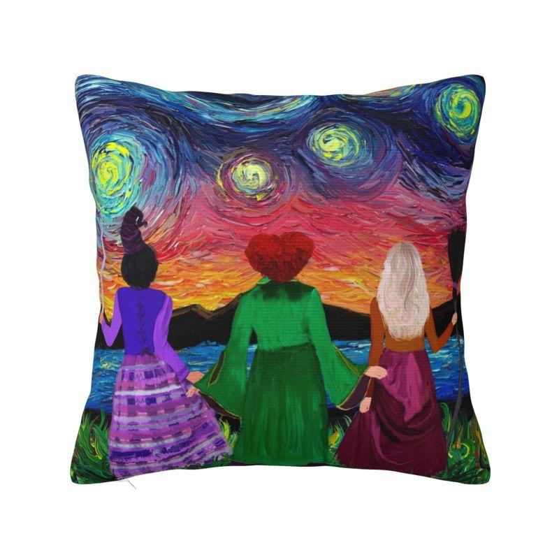 Custom Hocus Pocus Halloween Sanderson Sisters Throw Pillow Case Modern Cushion Cover Square Pillowcase