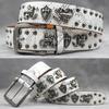 Original Punk Belt Men Women Skull Rivet Snake PU Leather Needle Buckle 105-125cm