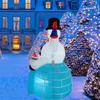 Christmas Decoration Sitting Snowman Penguin Christmas Inflatable Model Luminous Christmas Atmosphere Christmas Xmas Decor Model