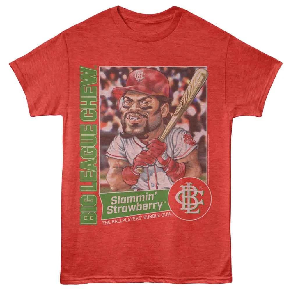 Big League Chew - Strawberry Batter - Heather Children s T-shirt - Red Heather 130