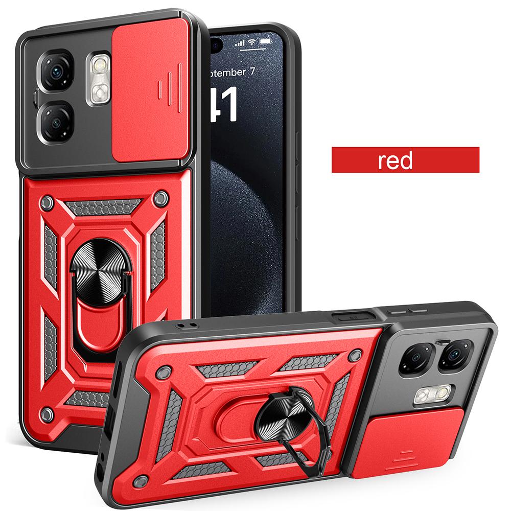 Slide Lens Camera Protect Armor Funda for Infinix Smart 9 Case Magnetic Rotate Ring Stand Holder Cover for Infinix Hot 50i Case