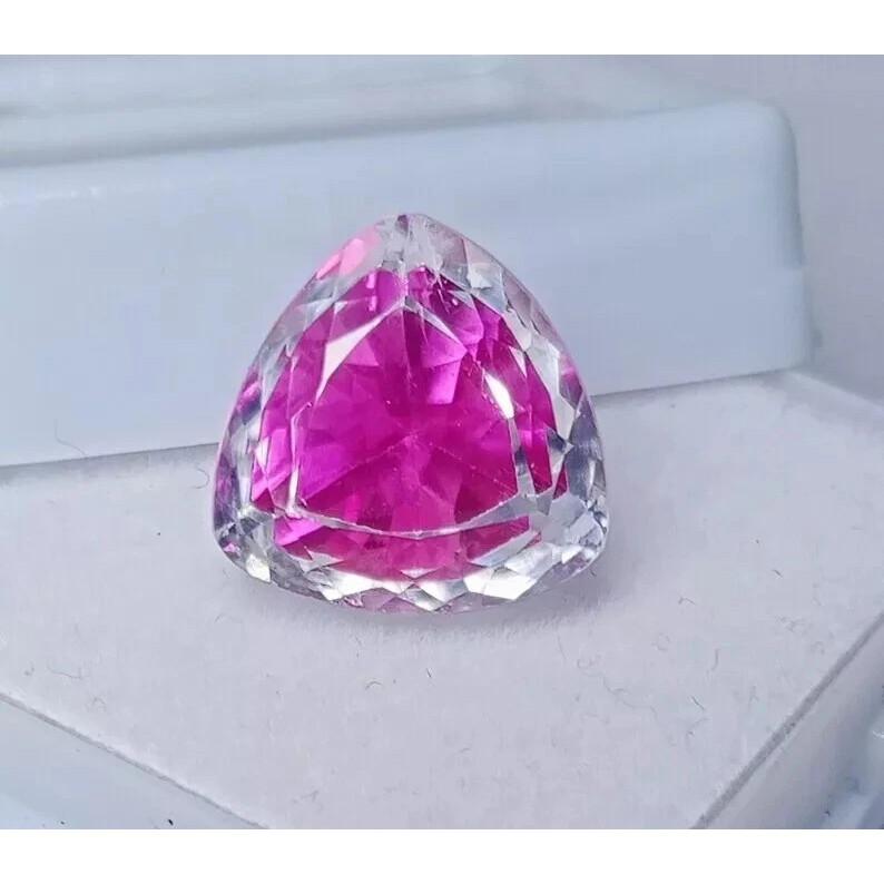 7+ Ct Natural Sapphire Pitambari Trillion Rare Certified Loose Gemstone