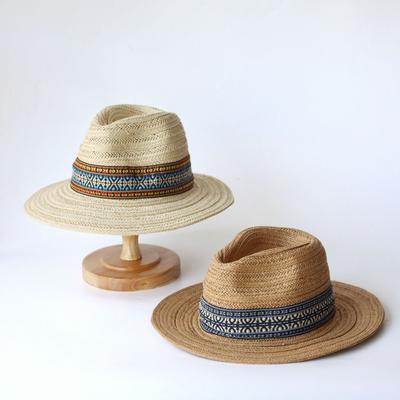 Hat Summer Men's and Women's Straw Hat Shade Casual Beach Hat Retro Top Hat Big Brim Men's and Women's Wide Brim