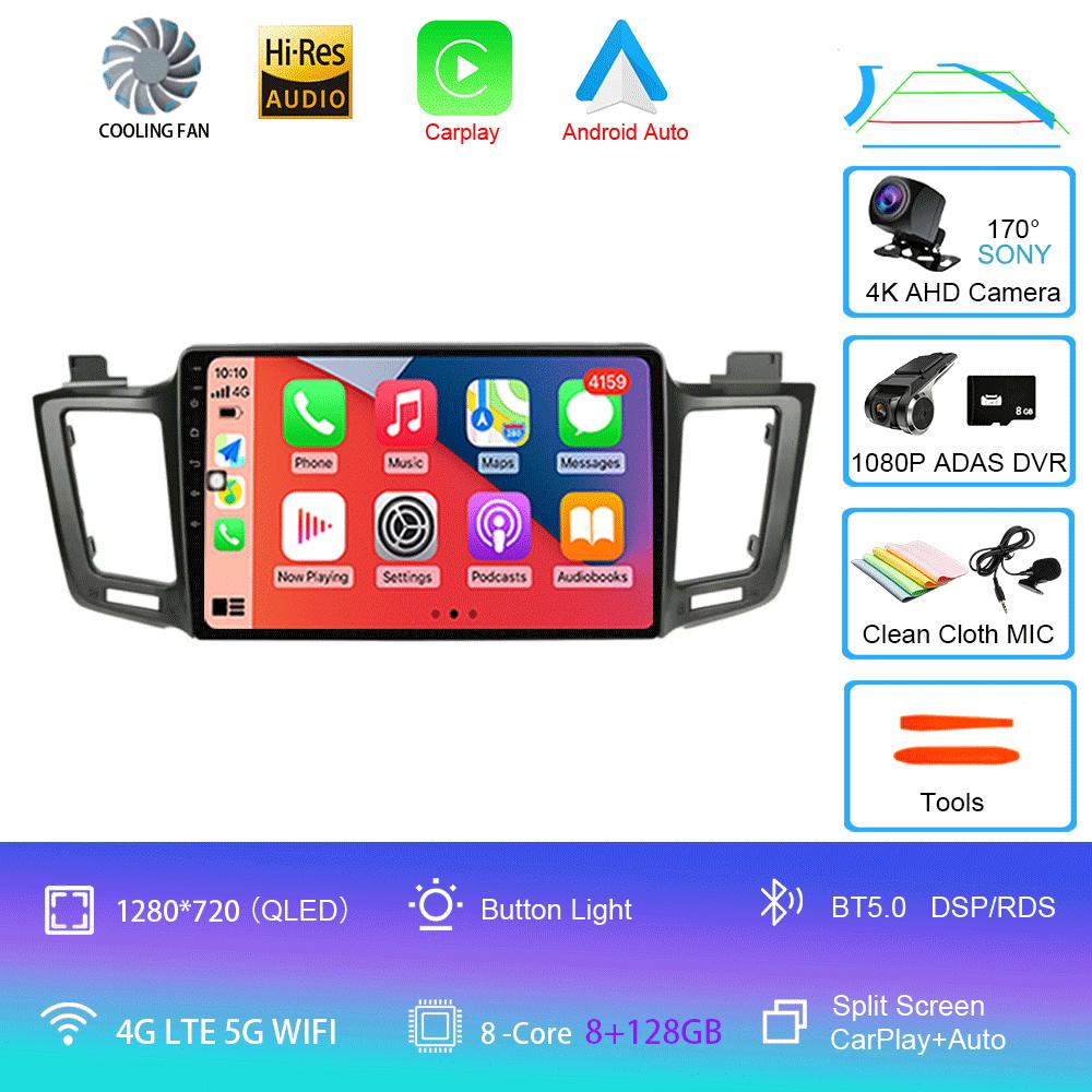 Android 14 For Toyota RAV4 RAV 4 2013 2014 2015 2016 2017 Multimedia Player 4G Carplay Car Radio GPS Stereo Head Unit Auto