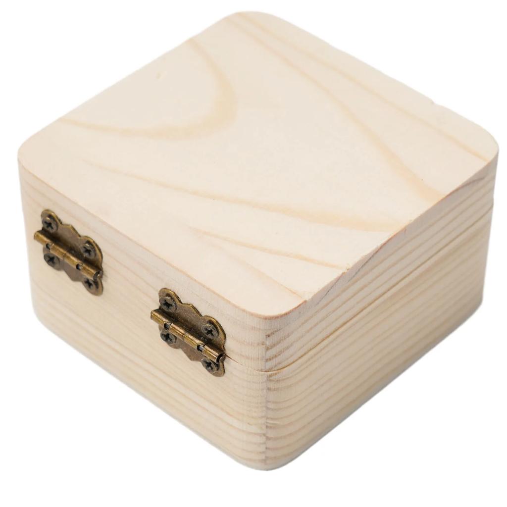 1pz 8x8x4,5cm Scatola Portaoggetti in Legno Naturale Scatola Regalo in Legno di Pino Liscio per Oggetti Vari Domestici Gioielli e Piccoli Accessori