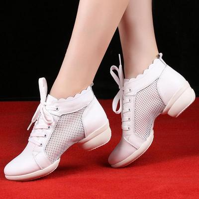 Kanghua Women's Soft Sole Cowhide Height-Increasing Dance Shoes for Modern and Square Dance - Summer Collection
