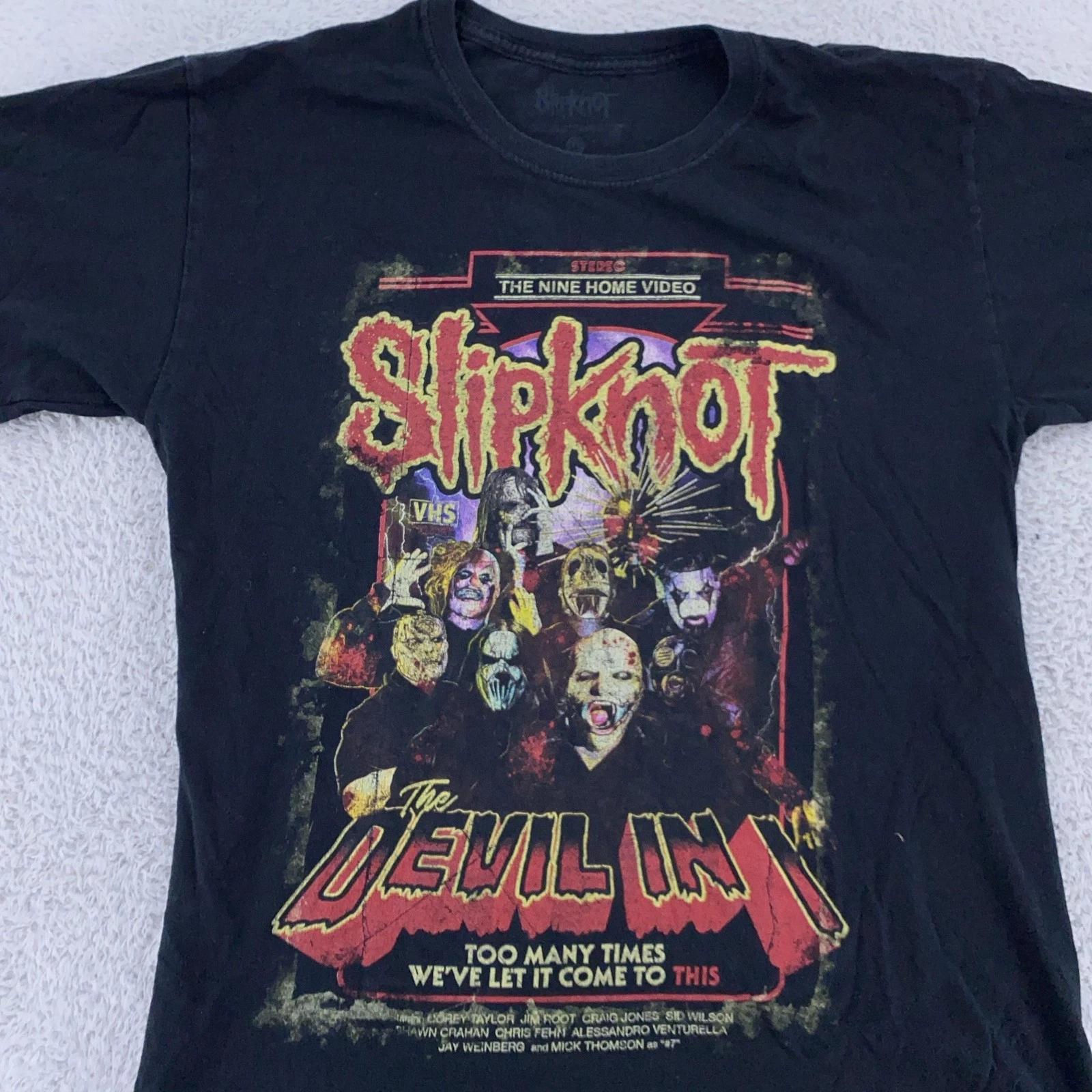 

Футболка Slipknot Мужская Средняя The Devil In I Футболка Группы Металл Рок Концерт 4XL