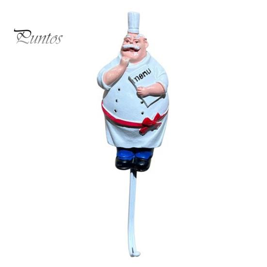 No Damage Wall Hook Cute Chef Shape Hook, Strong Resin Kitchen Punch Bearing Capacity Adhesive Backing Decorative for Home Hang Utensils Dishcloths