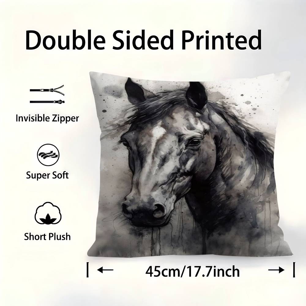 Modern Minimalist Animal Horse Pillow Cushion Cover Pillowcase Living Room Sofa Home Decor